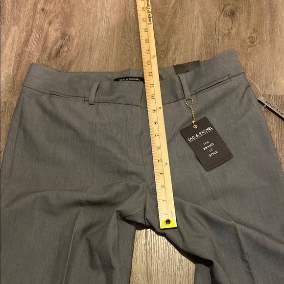 Zac & Rachel Slim Leg Short Length Solid Dress Pants Grey 8 NWT - Picture 4 of 8